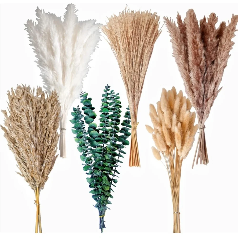 Neutral Dried Grass and Eucalyptus Arrangement - Home Accents